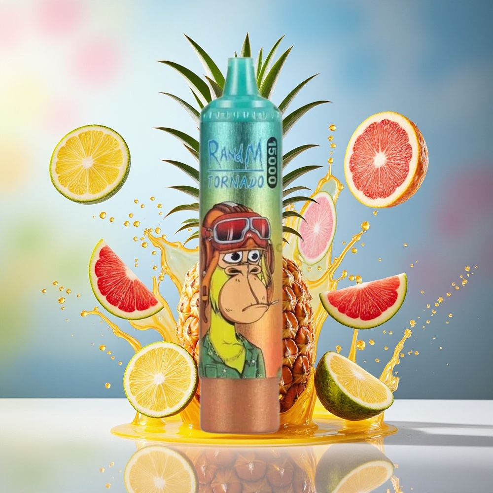 RandM Fumot Tornado 15000 Puffs Norge Engros 25ml 850mAh LCD Isert Ananas