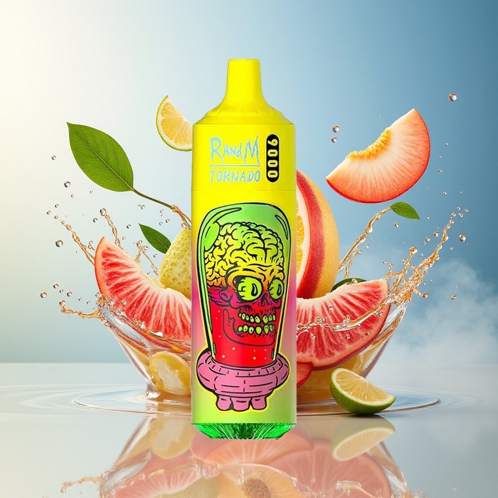 RandM Fumot Tornado 9000Norge Engros 850mAh 18mL Mesh RGB 54 Smaker Sommer Fersken Is