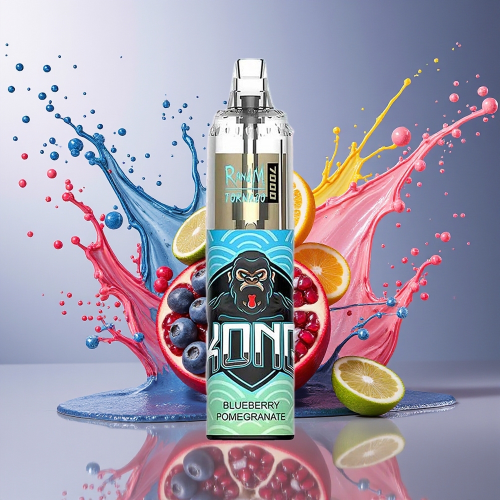 RandM Fumot Tornado 7000 Norge Engros 14ML Mesh Type-C RGB Luftjusterbar Blåbær Granateple