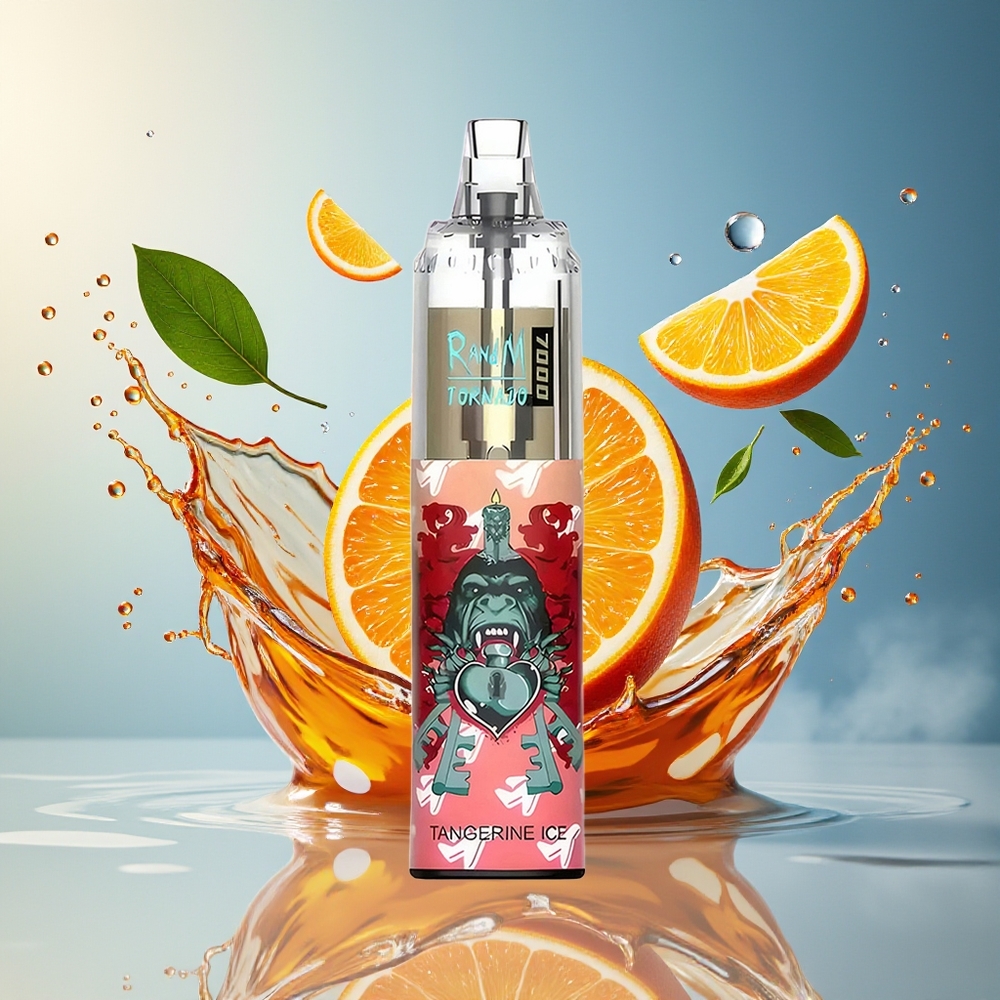 RandM Fumot Tornado 7000 Norge Engros 14ML Mesh Type-C RGB Luftjusterbar Mandarin Is