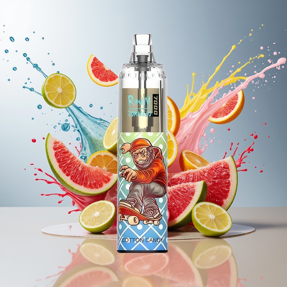 RandM Fumot Tornado 7000 Norge Engros 14ML Mesh Type-C RGB Luftjusterbar Sukkertøy