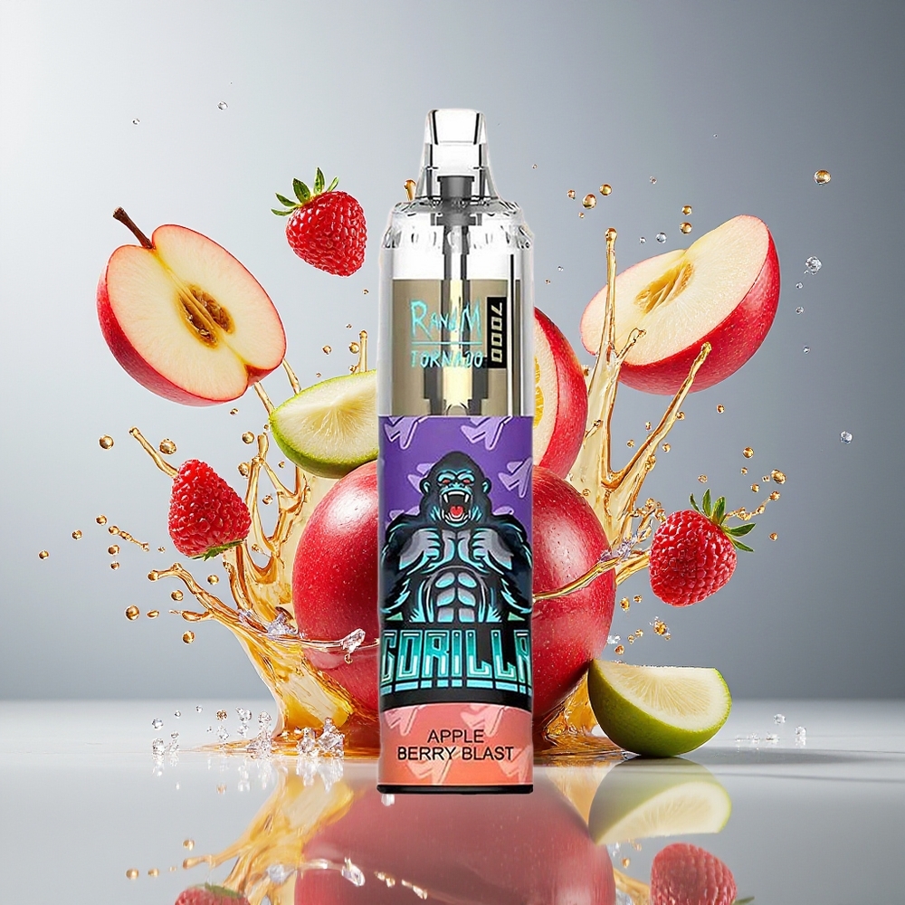RandM Fumot Tornado 7000 Norge Engros 14ML Mesh Type-C RGB Luftjustering Eple Bærsmell