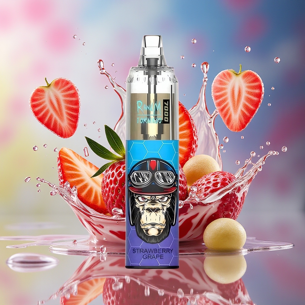 RandM Fumot Tornado 7000 Norge Engros Jordbær Drue Mesh Coil Type-C RGB 14ML 850MAH Luftjustering