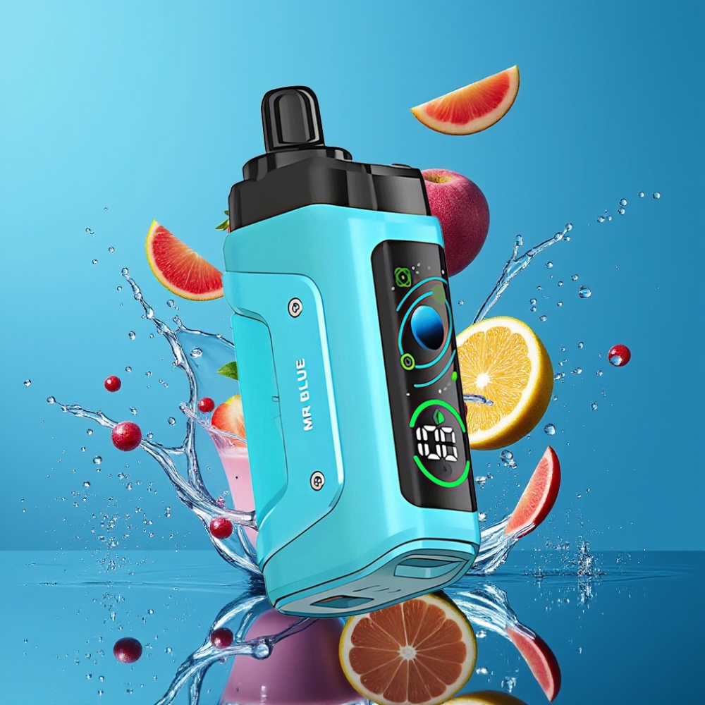 Razz Bar 45000 Puffs Engangs Vape Herr Blå Norge Engros 1.0 Ohm Mesh Type-C