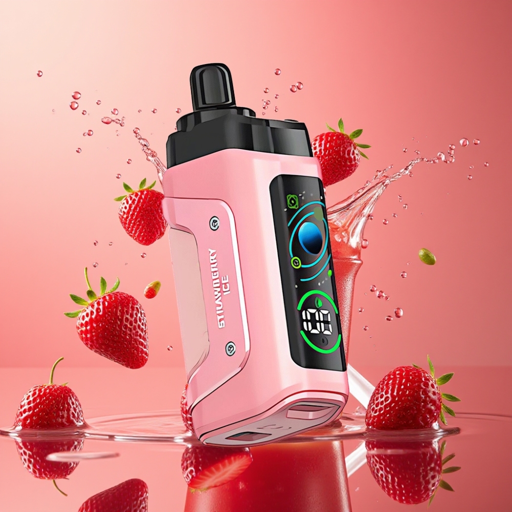 Razz Bar 45000 Puffs Norge Engros Type-C Omladbar Jordbær Is Justerbar Luftstrøm 1.0 Ohm Mesh Coil 650 Mah Batteri