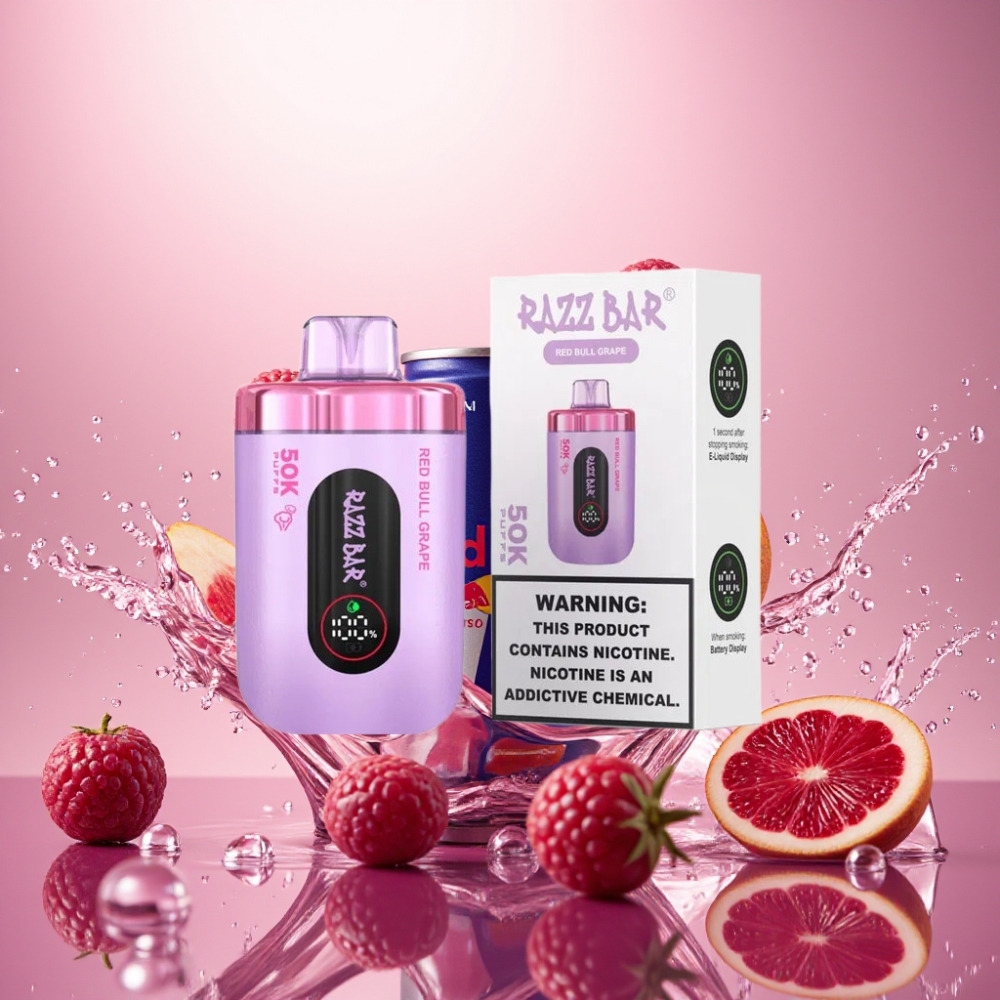 Razz Bar 50K Puffs 1.0 Ohm Mesh Coil Norge Engros Red Bull Drue