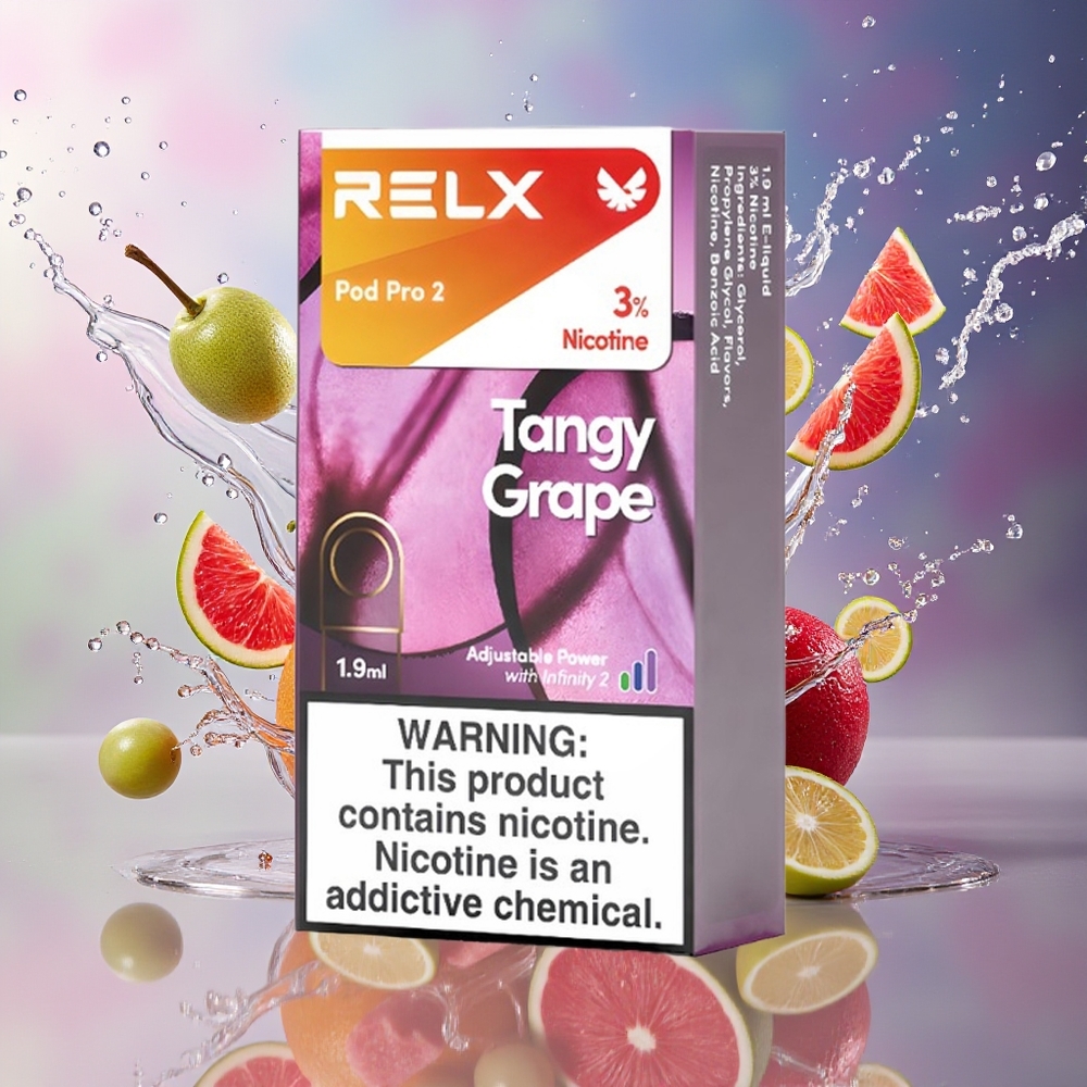 RELX Pod Pro 2 Norge Engros 1.9ml 600 Puff 5% Tangy Drue 3 Voltage