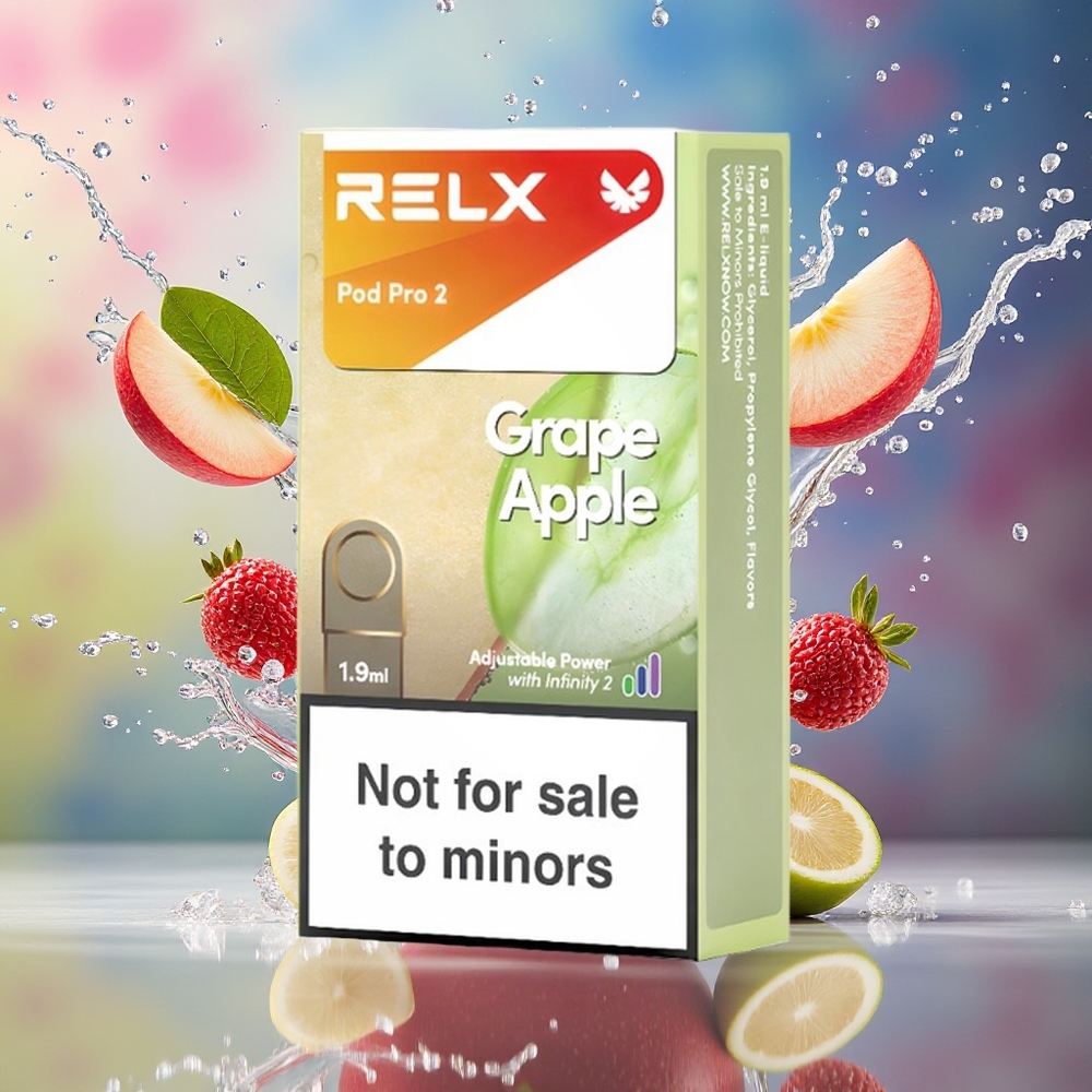 Relx Pod Pro 2 Norge Engros 1.9ml 600 Puff 3%/5% 3 Voltage Druer Eple