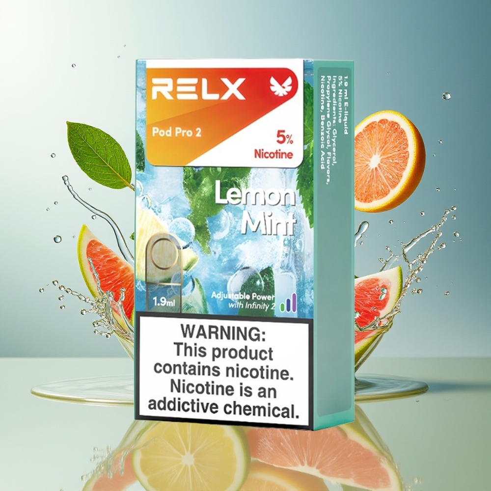 Relx Pod Pro 2 Norge Engros 3% 5% 600 puffs 1.9ml 5.5W 6.5W 8W Sitronmynte