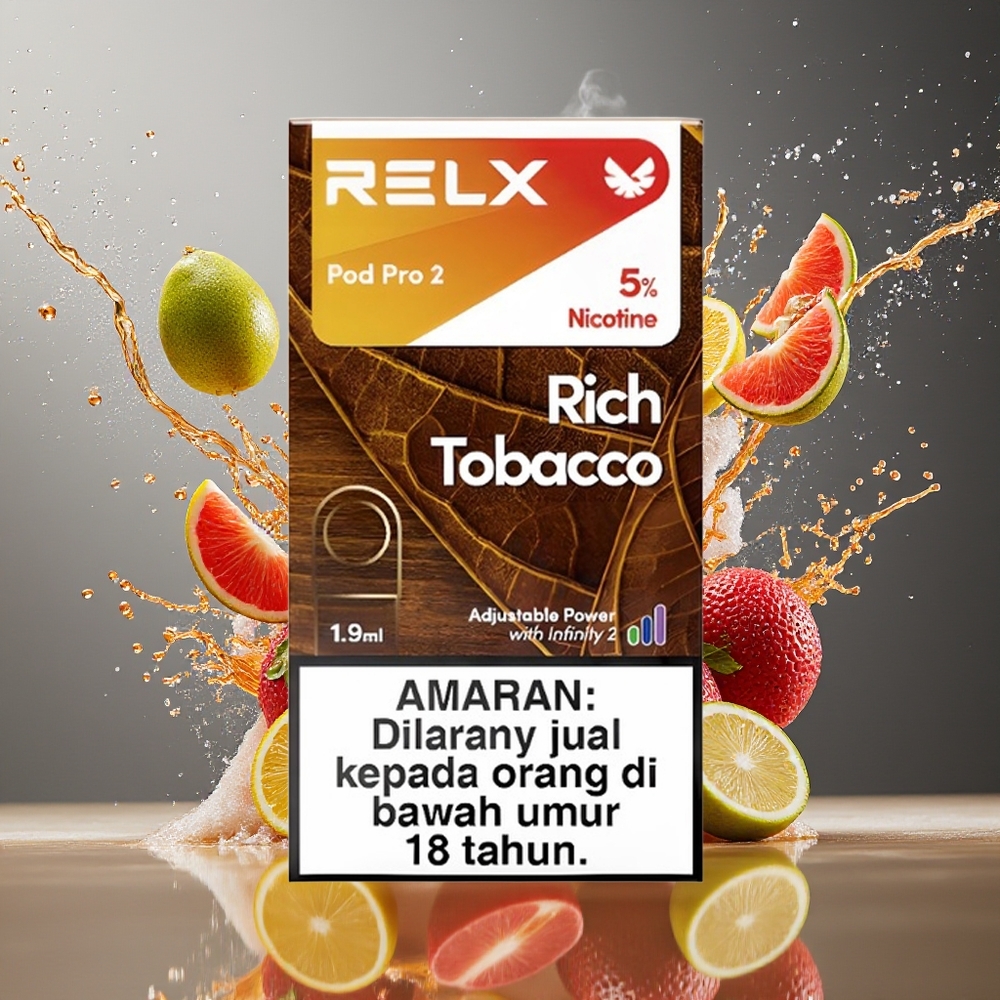Relx Pod Pro 2 Norge Engros 3%/5% Nikotin 1.9ml 600 Puff 3 Spenningsmoduser Rik Tobakk