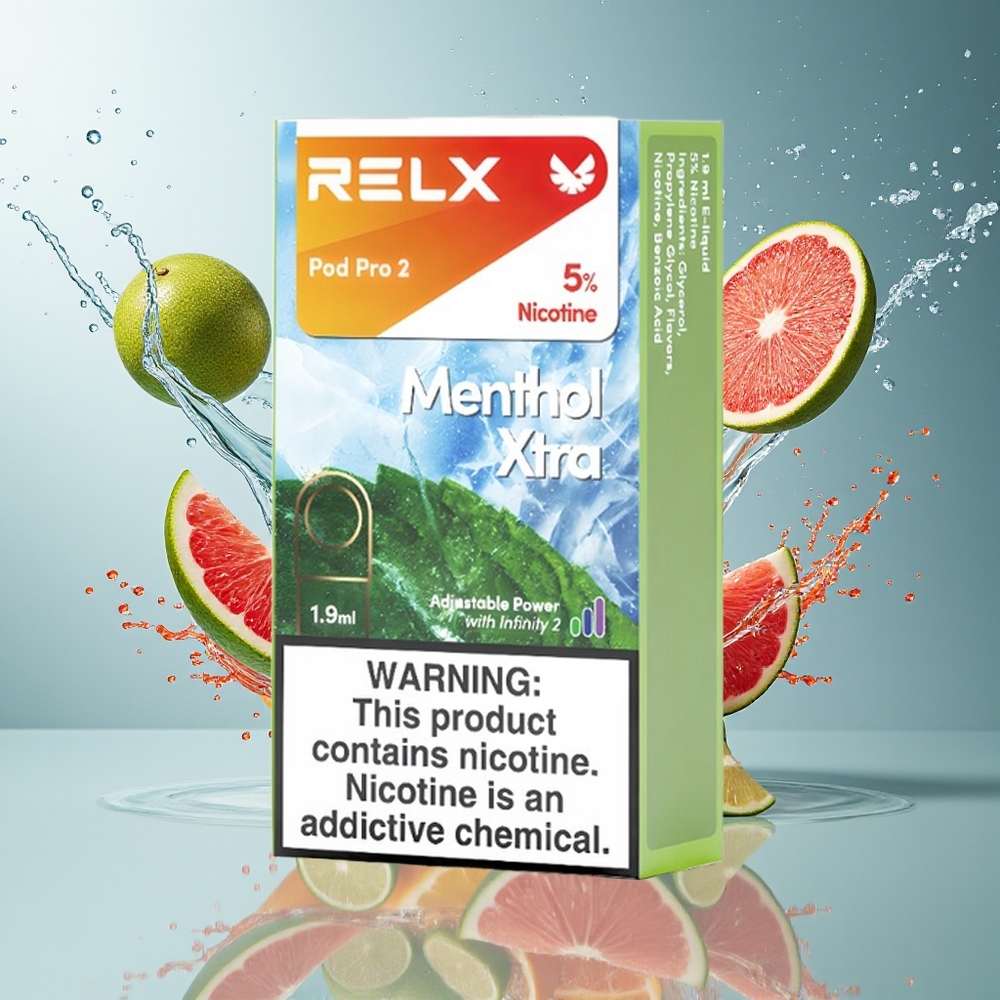 Relx Pod Pro 2 Norge Engros 600 Puff 1.9ml 3% Mentol Xtra 3 Spenningsmoduser