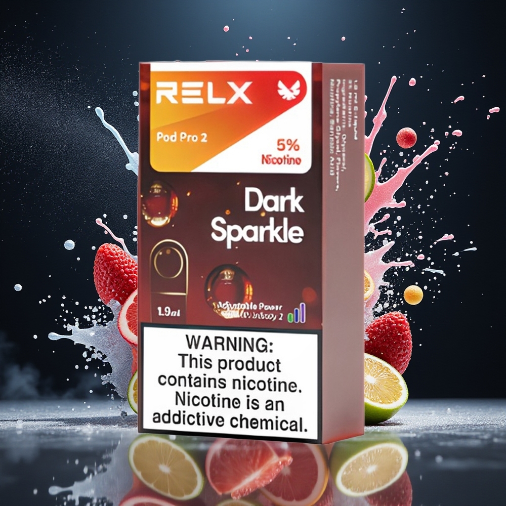 Relx Pod Pro 2 Norge Engros 600 Puffs 1.9ml 3% 5% 3 Voltage Mørk Glitre