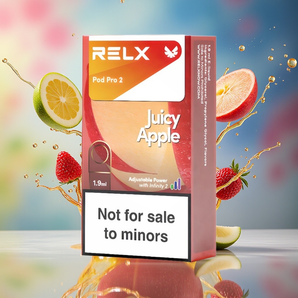 Relx Pod Pro 2 Norge Engros 600 Puffs 1.9ml Juicy Eple 3%-5% 5.5W-8W
