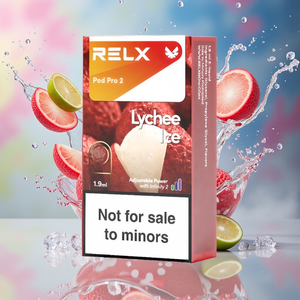 Relx Pod Pro 2 Norge Engros Litchi Is 3% 5% 600 Puffs 1.9ml 5.5W 6.5W 8W