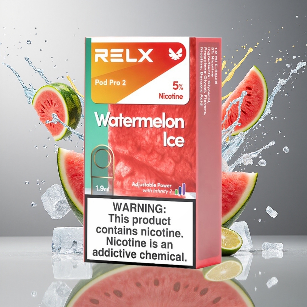 Relx Pod Pro 2 Norge Engros Vannmelon Is 1.9ml 600puffs 3-5% Nikotin 3 Spenning Moduser