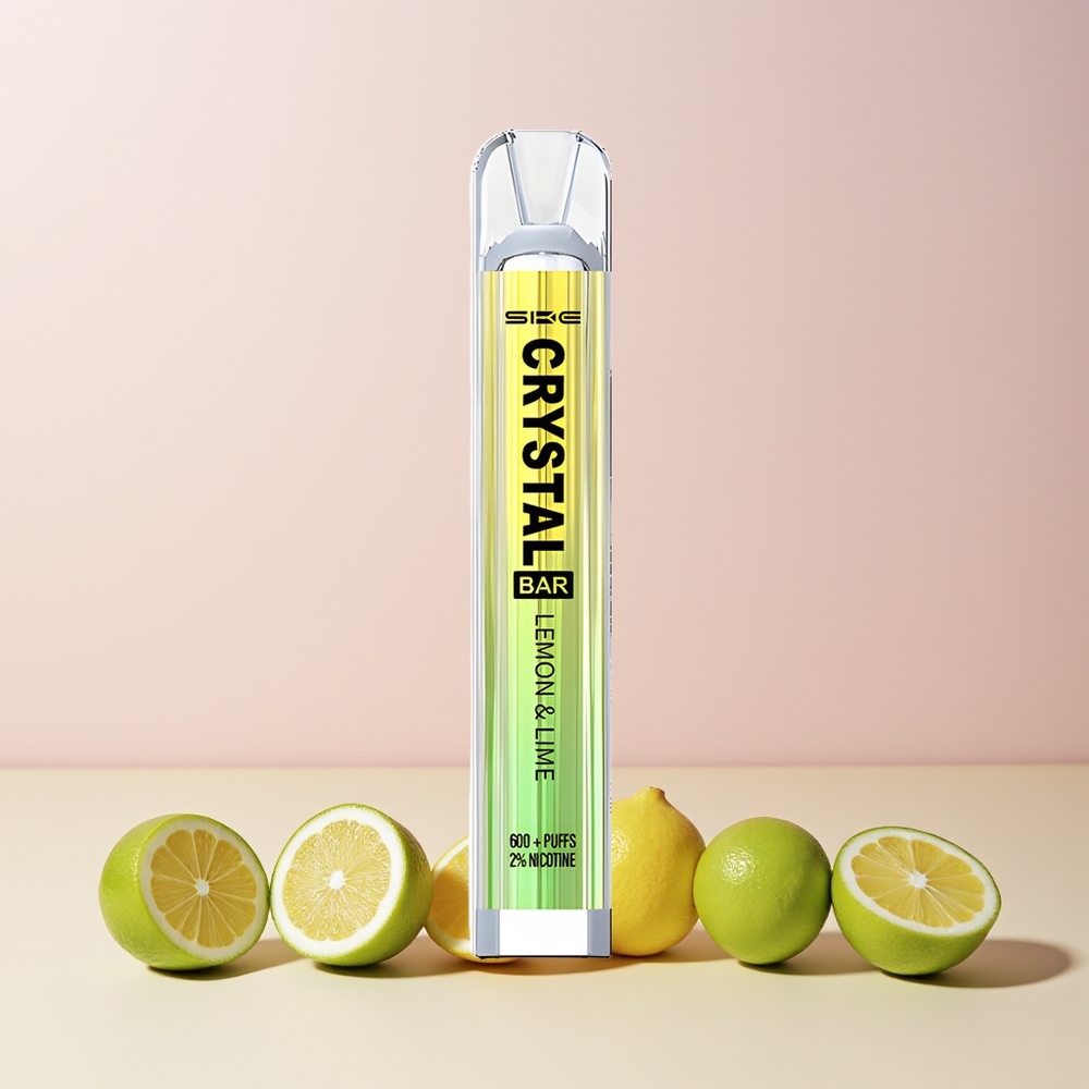 SKE Crystal BAR 600 Engangsdamper Sitron Og Lime Norge Engros 2ml 600 Puffs 2% Nikotin