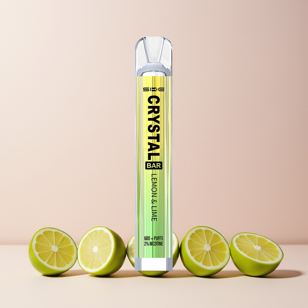 SKE Crystal BAR 600 Engros Norge Sitron & Lime 0% Nikotin 2ml 500mAh 600 Puff
