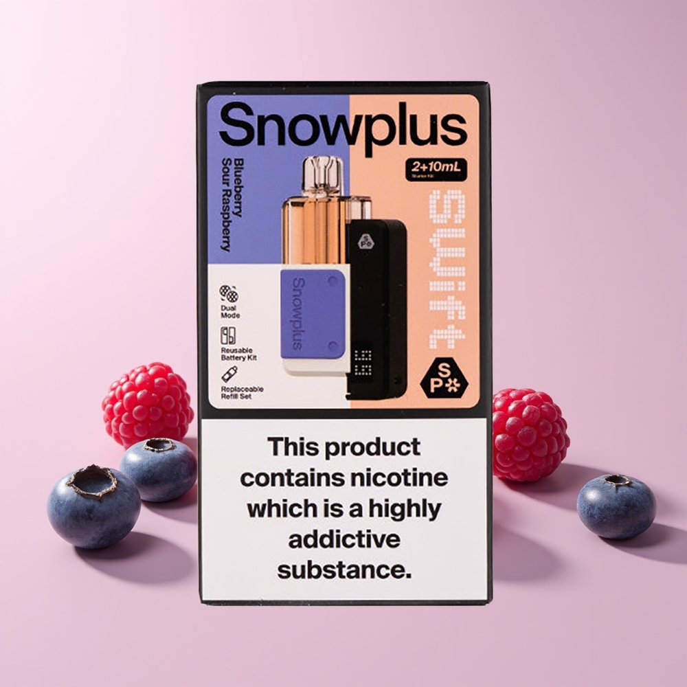 Snowplus Swift 5000 Puffs Dual Mesh 1000mAh Blåbær Sur Bringebær Norge Engros