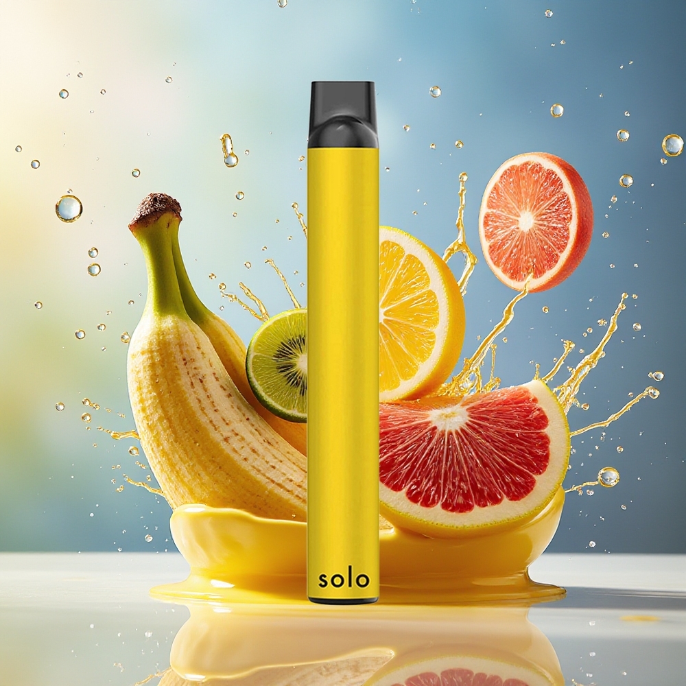 Solo 1000 Puffs Engangs Vape Banan Norge Engros Mesh 3.5ml 550mAh