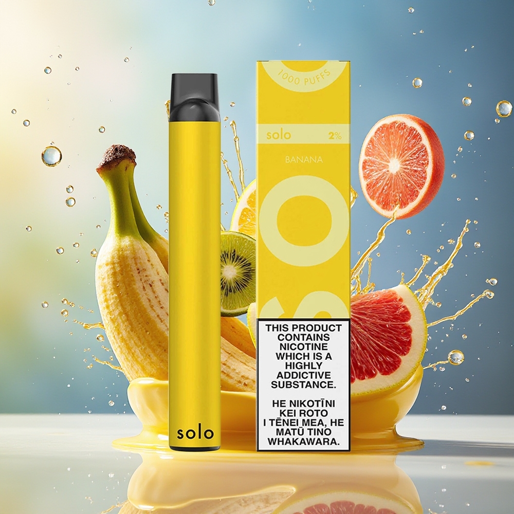 Solo 1000 Puffs Engangs Vape Banan Norge Engros Mesh 3.5ml 550mAh