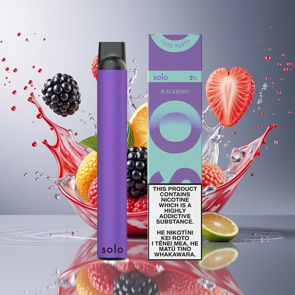 Solo 1000 Puffs Engangs Vape Bjørnebær Norge Engros Mesh 3.5ml 550mAh