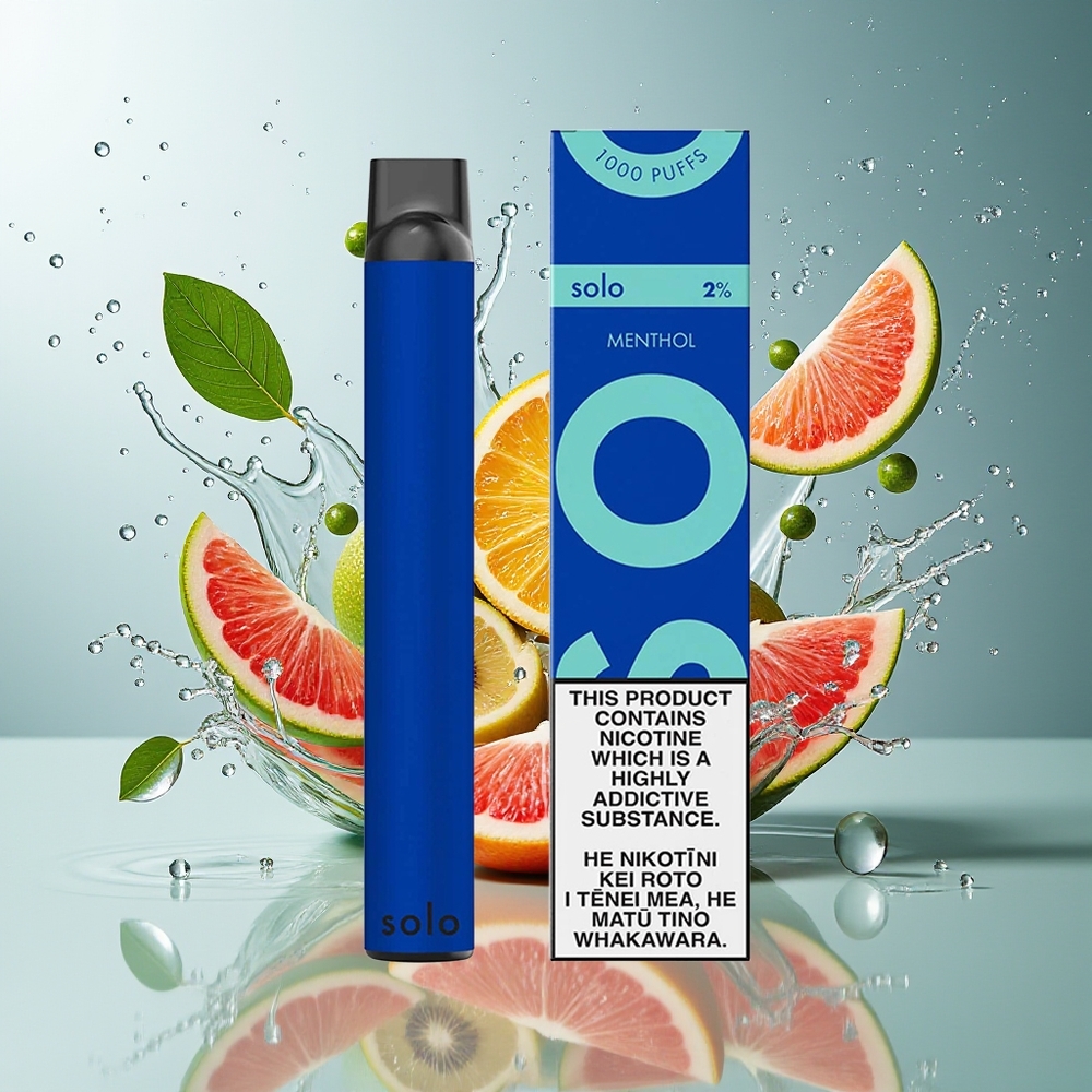 Solo 1000 Puffs Engangs Vape Menthol Mesh 3.5ml 550mAh Norge Engros