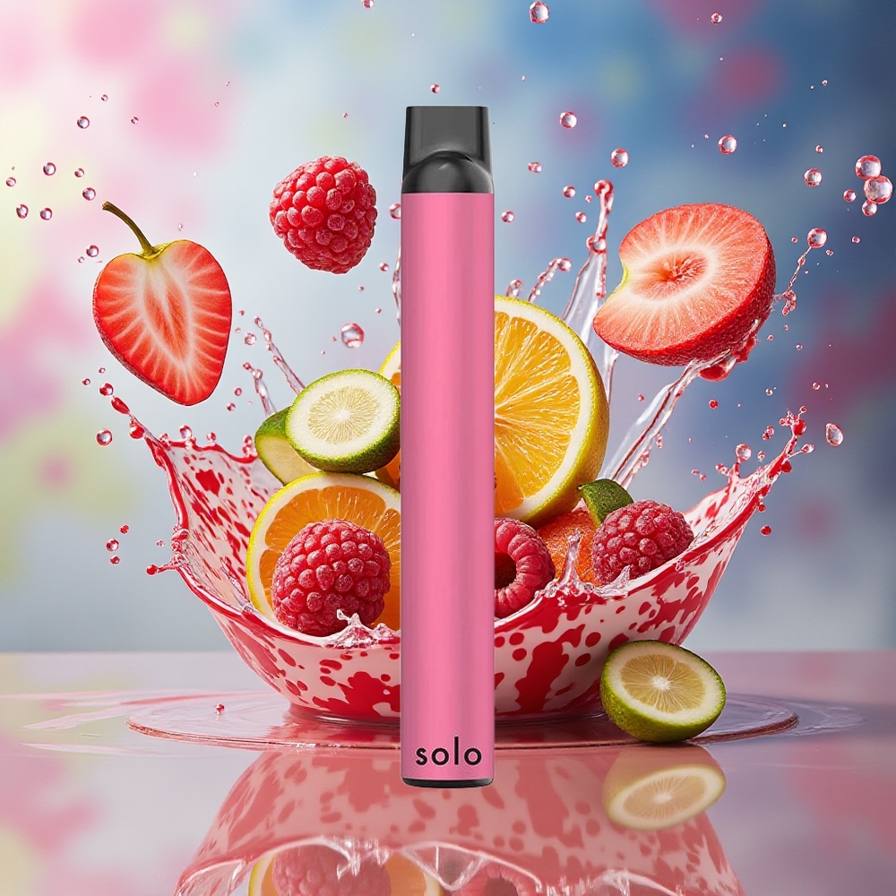 Solo 1000 Puffs Engangs Vape Sur Bringebær Norge Engros Mesh 3.5ml 550mAh
