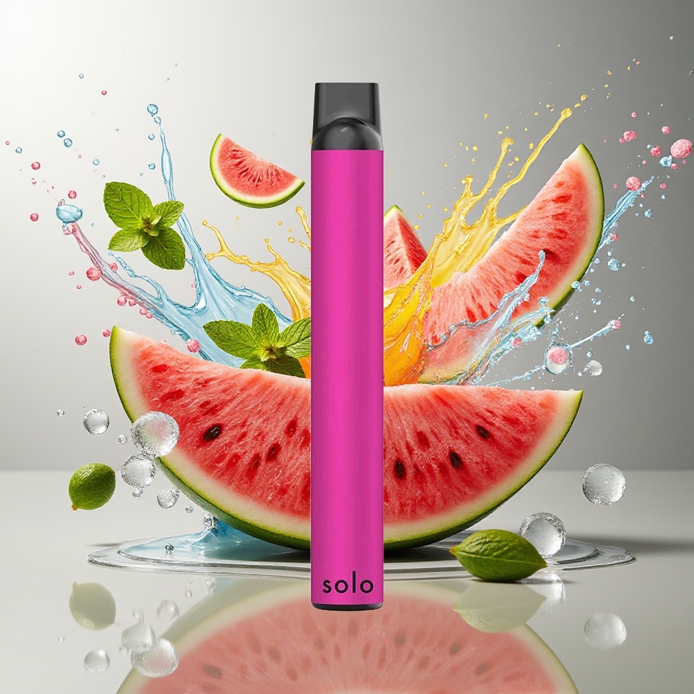 Solo 1000 Puffs Engangs Vape Vannmelon Mynte Norge Engros Mesh 3.5ml 550mAh