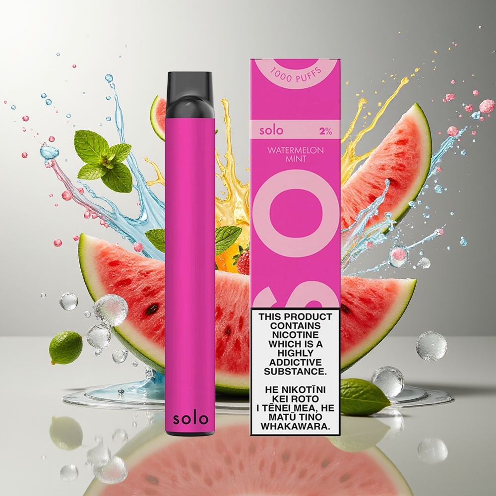 Solo 1000 Puffs Engangs Vape Vannmelon Mynte Norge Engros Mesh 3.5ml 550mAh