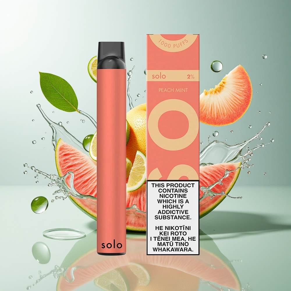 Solo 1000 Puffs Norge Engros Mesh 3.5ml 550mAh Fersken Mynte