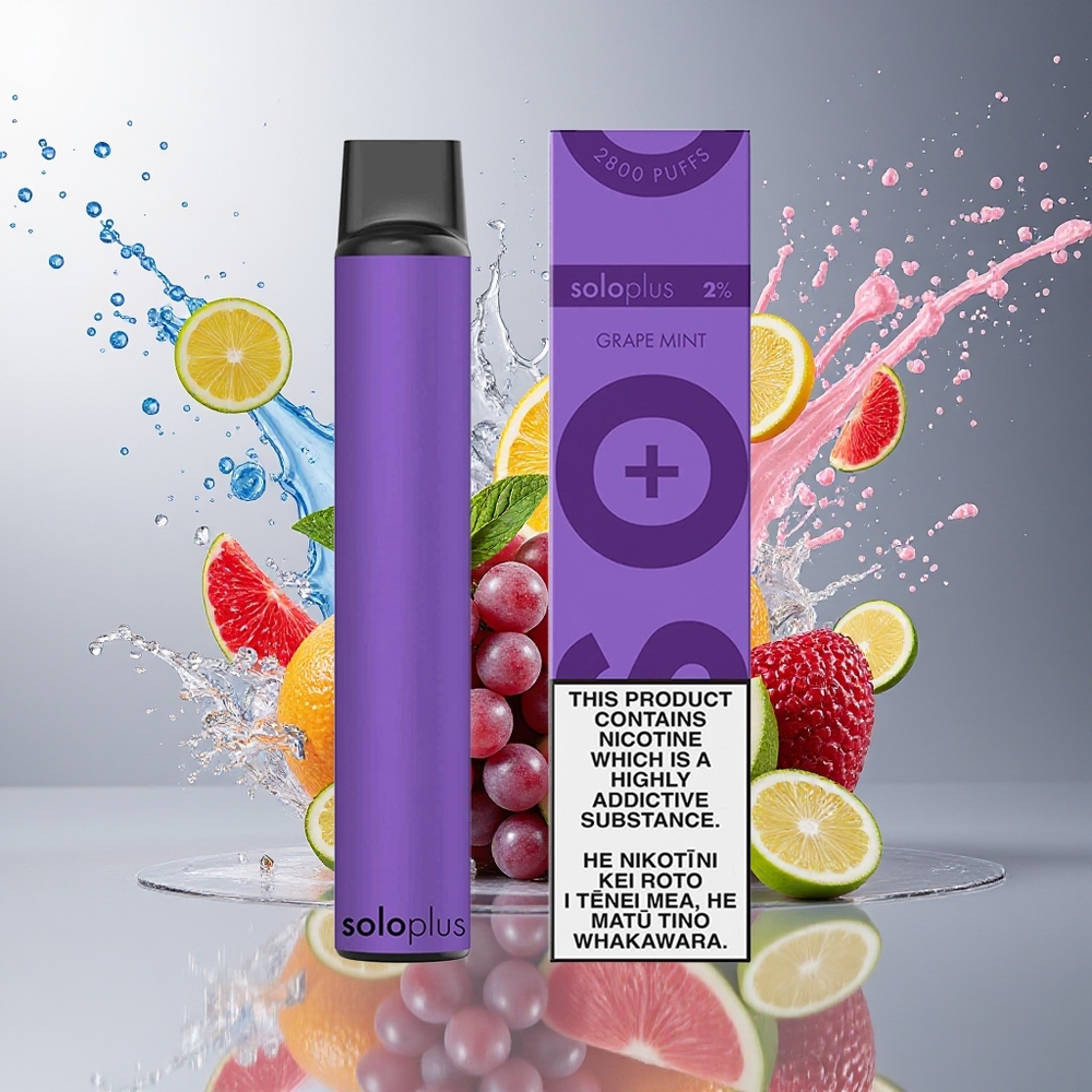 Solo Plus 2800 Puffs Engangs Vape Drue Mynte Norge Engros Mesh Coil 6.5ml 950mAh