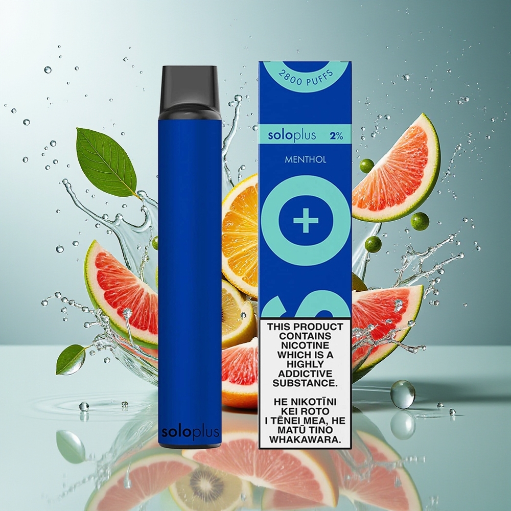 Solo Plus 2800 Puffs Engangs Vape Menthol Norge Engros 6.5ml 950mAh Mesh Coil