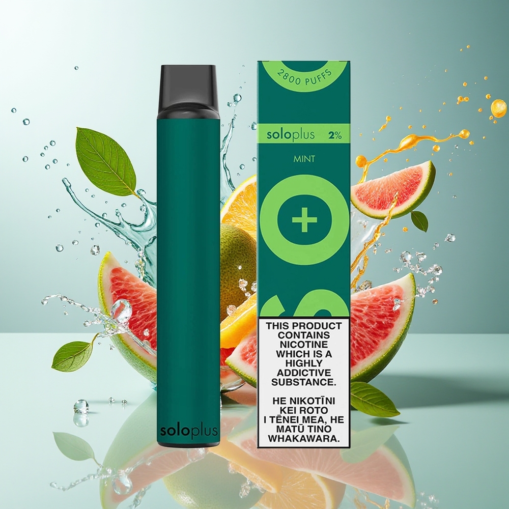 Solo Plus 2800 Puffs Engangs Vape Mynte Norge Engros 6.5ml 950mAh Mesh