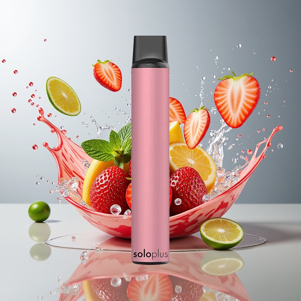 Solo Plus 2800 Puffs Norge Engros Engangs Vape Jordbær Mynte 6.5ml 950mAh Mesh Coil