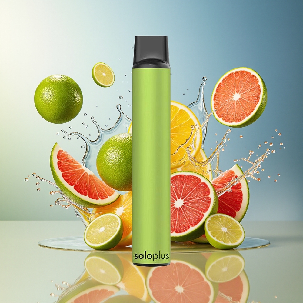 Solo Plus 2800 Puffs Norge Engros Engangs Vape Sure Sitron 6,5ml 950mAh Mesh Coil