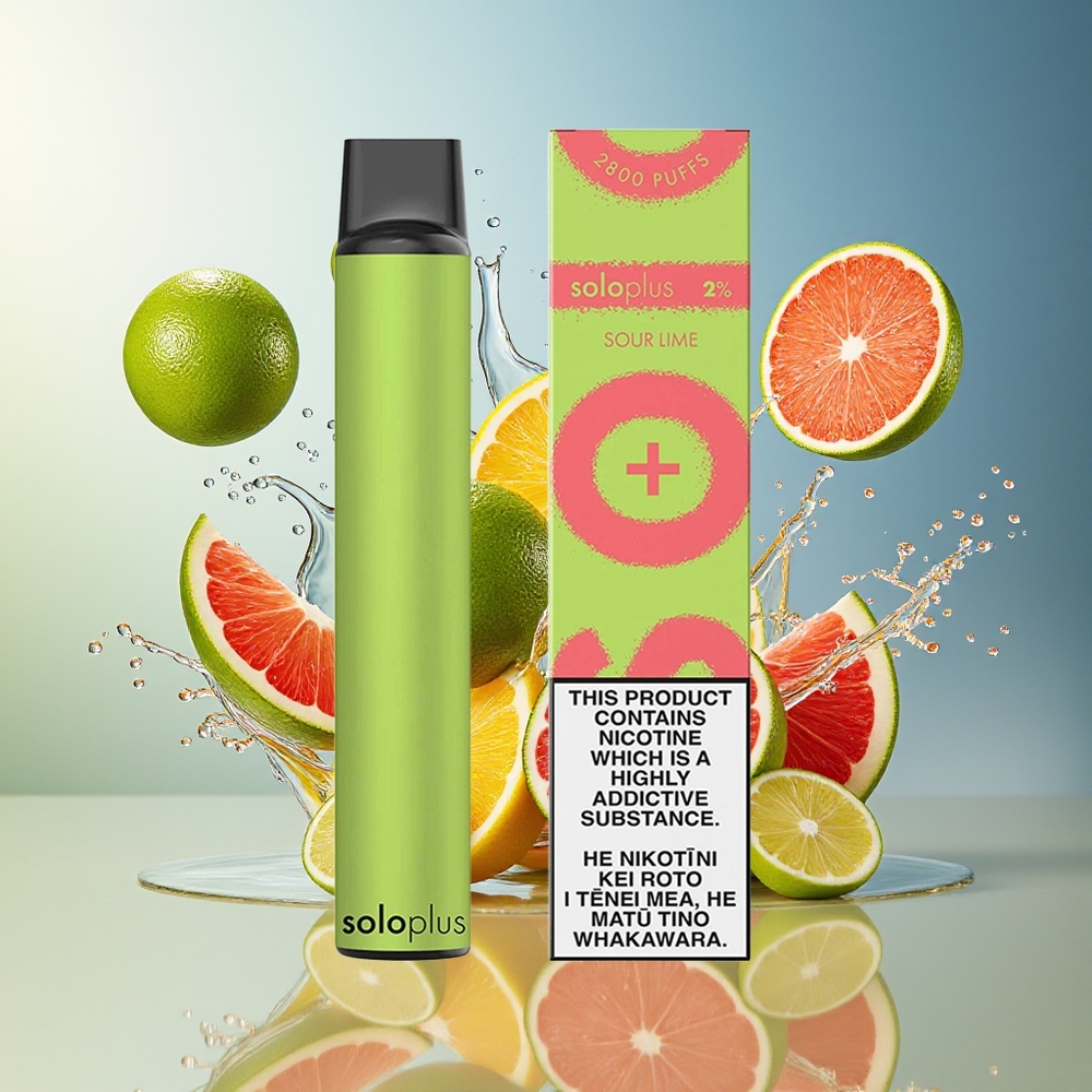 Solo Plus 2800 Puffs Norge Engros Engangs Vape Sure Sitron 6,5ml 950mAh Mesh Coil