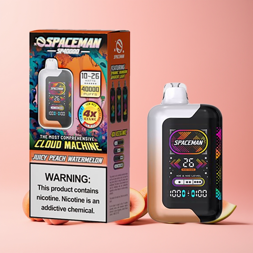 SPACEMAN SP40000 2-hulls 20ml 50mg Norge Engros Saftig Fersken Vannmelon