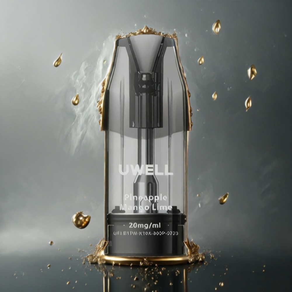 UWELL DQ600 Pod System Luksus Gull Norge Engros 600mAh Type-C 1.2 ohm Mesh Coil