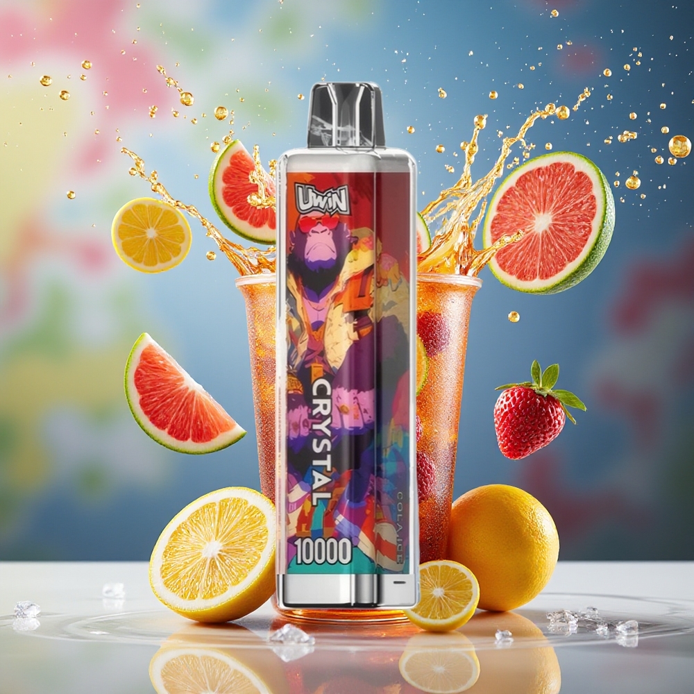 UWIN Crystal 10000 Puffs Engangs Vape Cola Is Norge Engros med RGB-lys