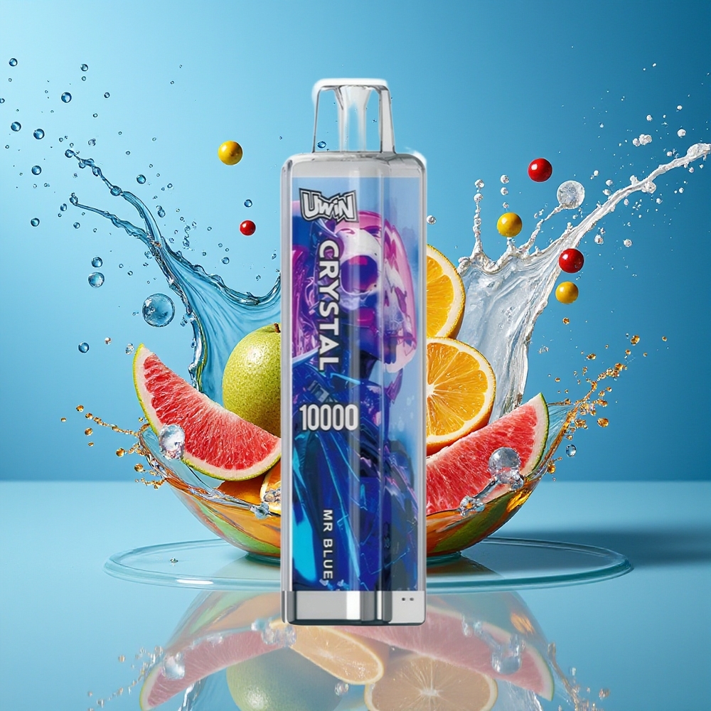 UWIN Crystal 10000 Puffs Engangsdamp RGB Lys Norge Engros Mr Blå