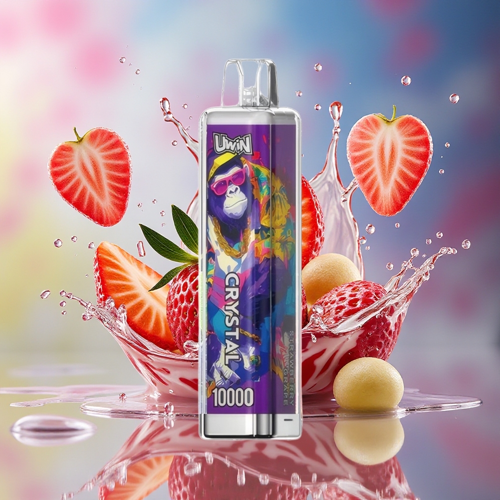 UWIN Crystal 10000 Puffs Engros Norge RGB Jordbær Drue