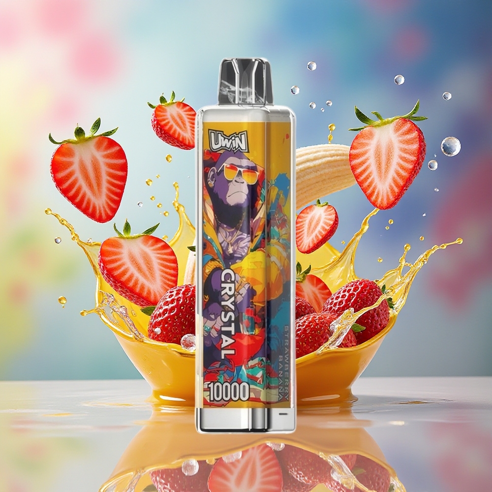 UWIN Crystal 10000 Puffs RGB Jordbær Banan Norge Engros