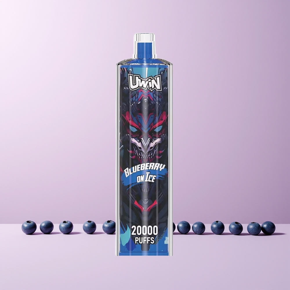Uwin Shisha Hookah Crystal 20000 Blåbær På Is Norge Engros Type-C Mesh Coil 22ml 650mAh