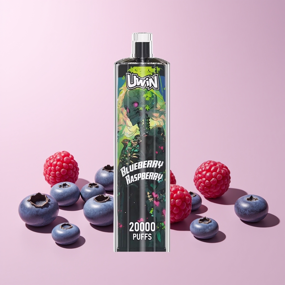 Uwin Shisha Hookah Crystal 20000 Puffs Blåbær Bringebær Norge Engros 22ml Type-C Mesh Coil 650mAh DTL