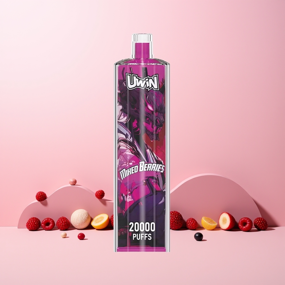 Uwin Shisha Hookah Crystal 20000 Puffs Blandede Bær Norge Engros 22ml 650mAh Type-C Mesh Coil DTL