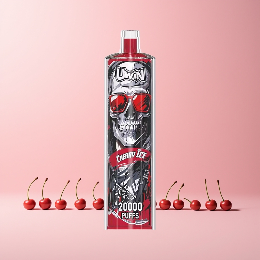 Uwin Shisha Hookah Crystal 20000 Puffs Kirsebær Is Norge Engros Mesh Coil Type-C 650mAh