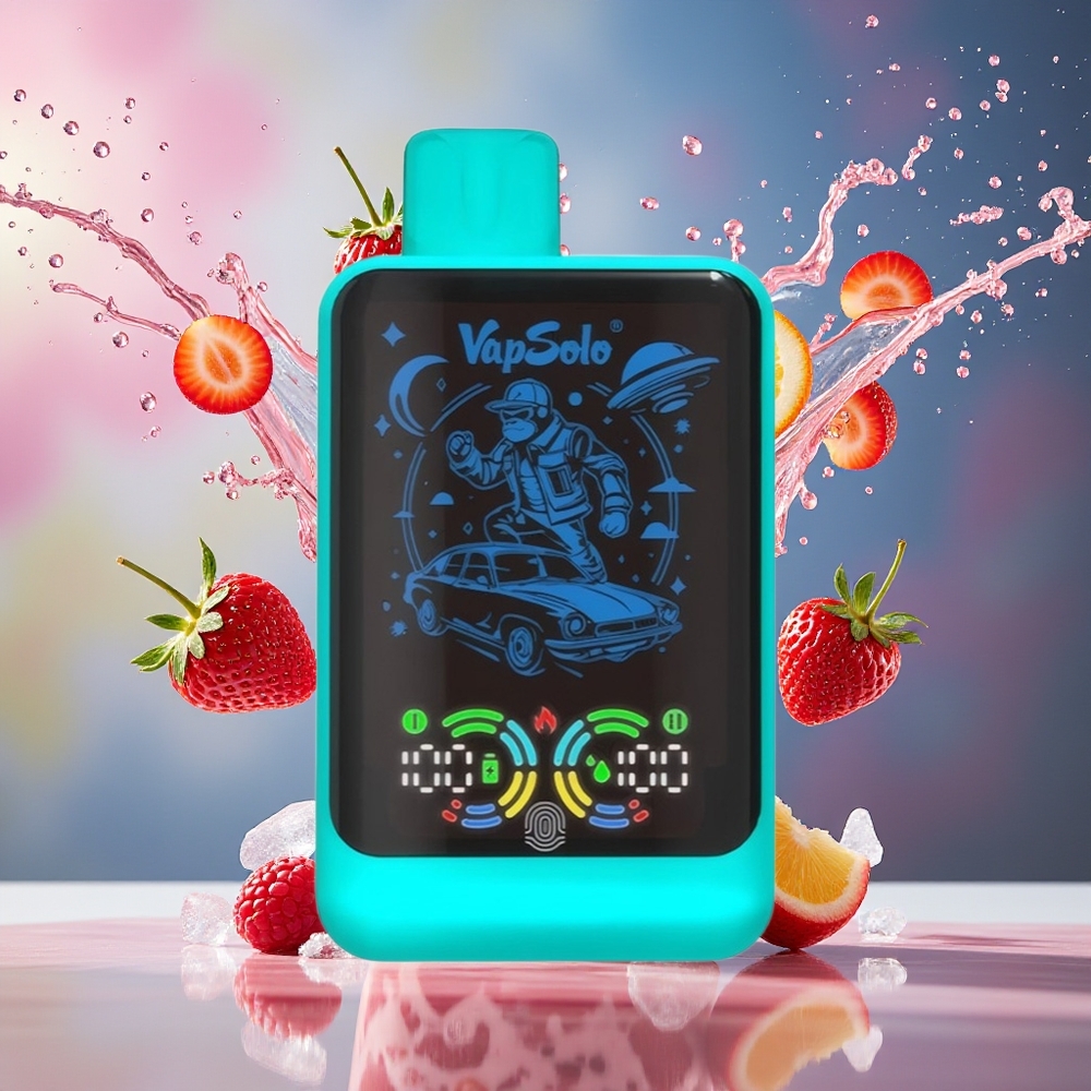 VapSolo GALAXY 30000 Puffs 40ml 850Mah Type-C Norge Engros Jordbær Bringebær Kirsebær Is