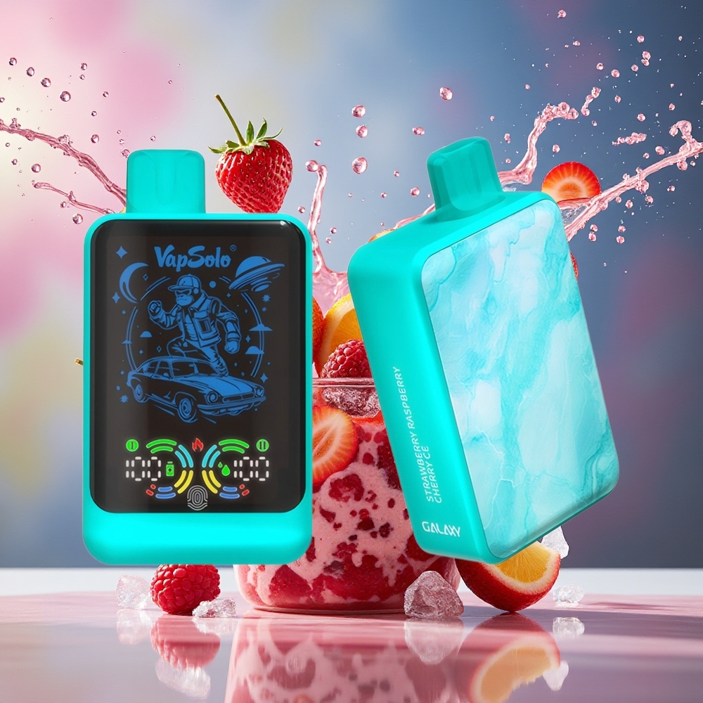 VapSolo GALAXY 30000 Puffs 40ml 850Mah Type-C Norge Engros Jordbær Bringebær Kirsebær Is