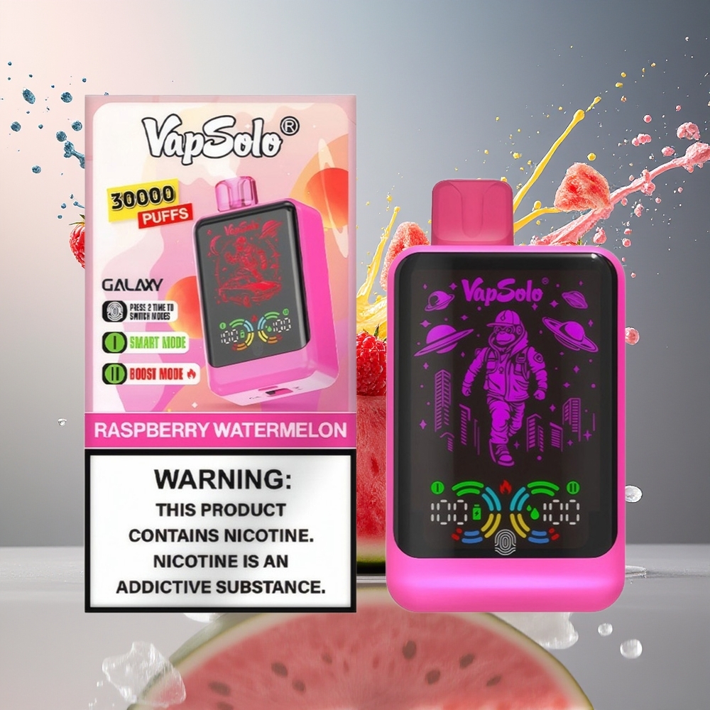 VapSolo GALAXY 30000 Puffs 40ml 850mAh Type-C Norge Engros Bringebær Vannmelon