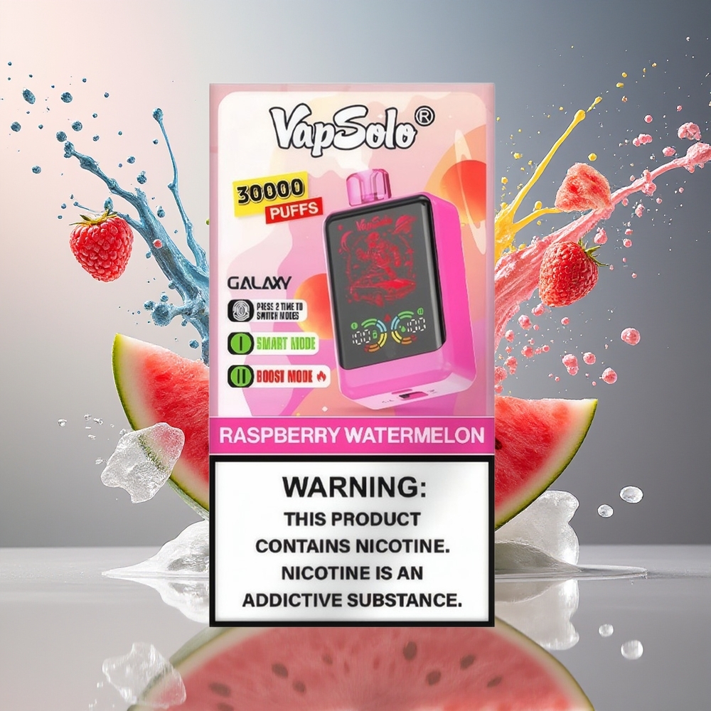 VapSolo GALAXY 30000 Puffs 40ml 850mAh Type-C Norge Engros Bringebær Vannmelon